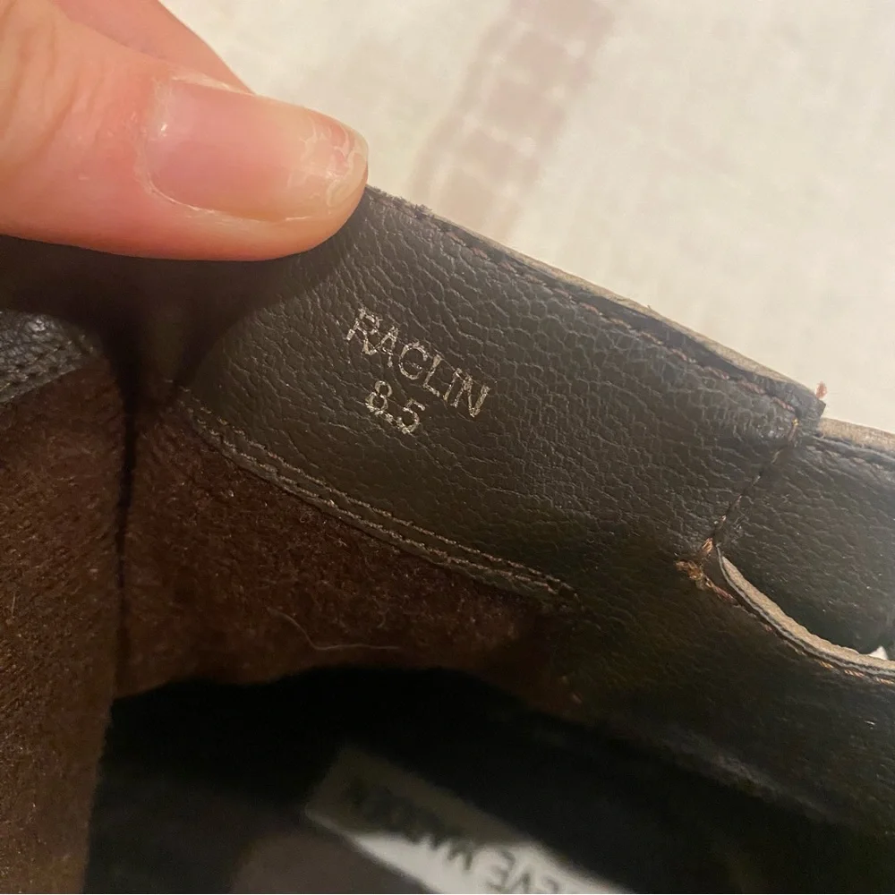 Steve Madden Raglin Heeled Leather Booties in Stone (Size 8.5) - Picture 4 of 10